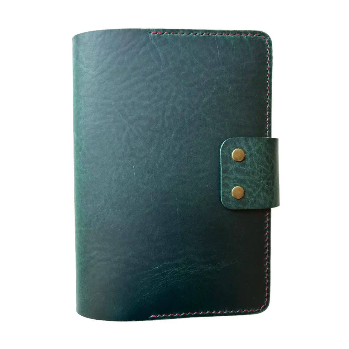 47. Teal/Plum Leather A5 Book Cover with clip * Kron Leather