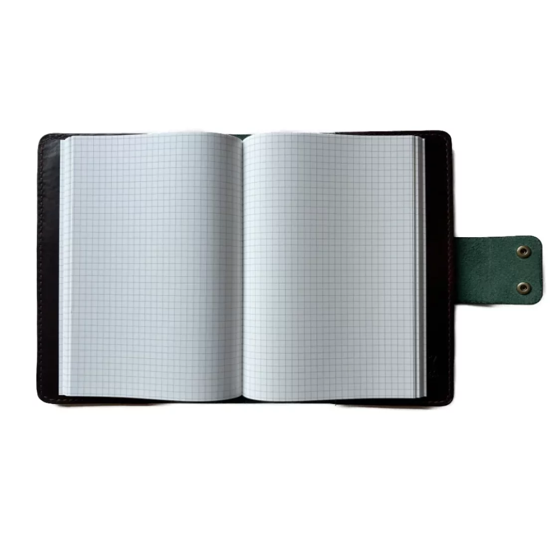 47. Teal/Plum Leather A5 Book Cover with clip * Kron Leather