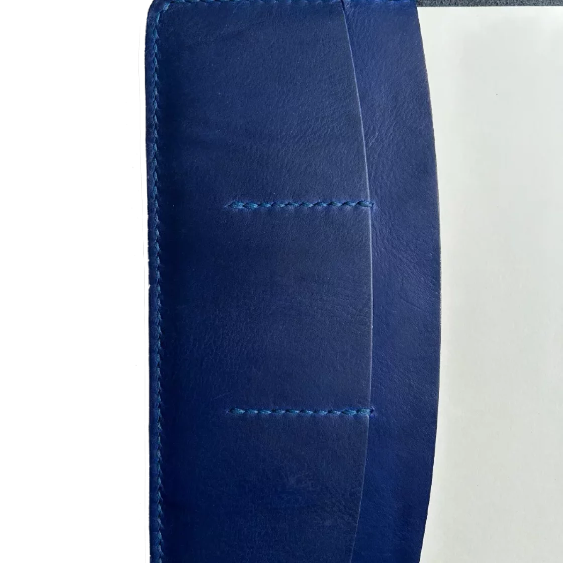 48. Onyx Black/Cobalt A5 Leather Book Cover, Elastic Band * Kron