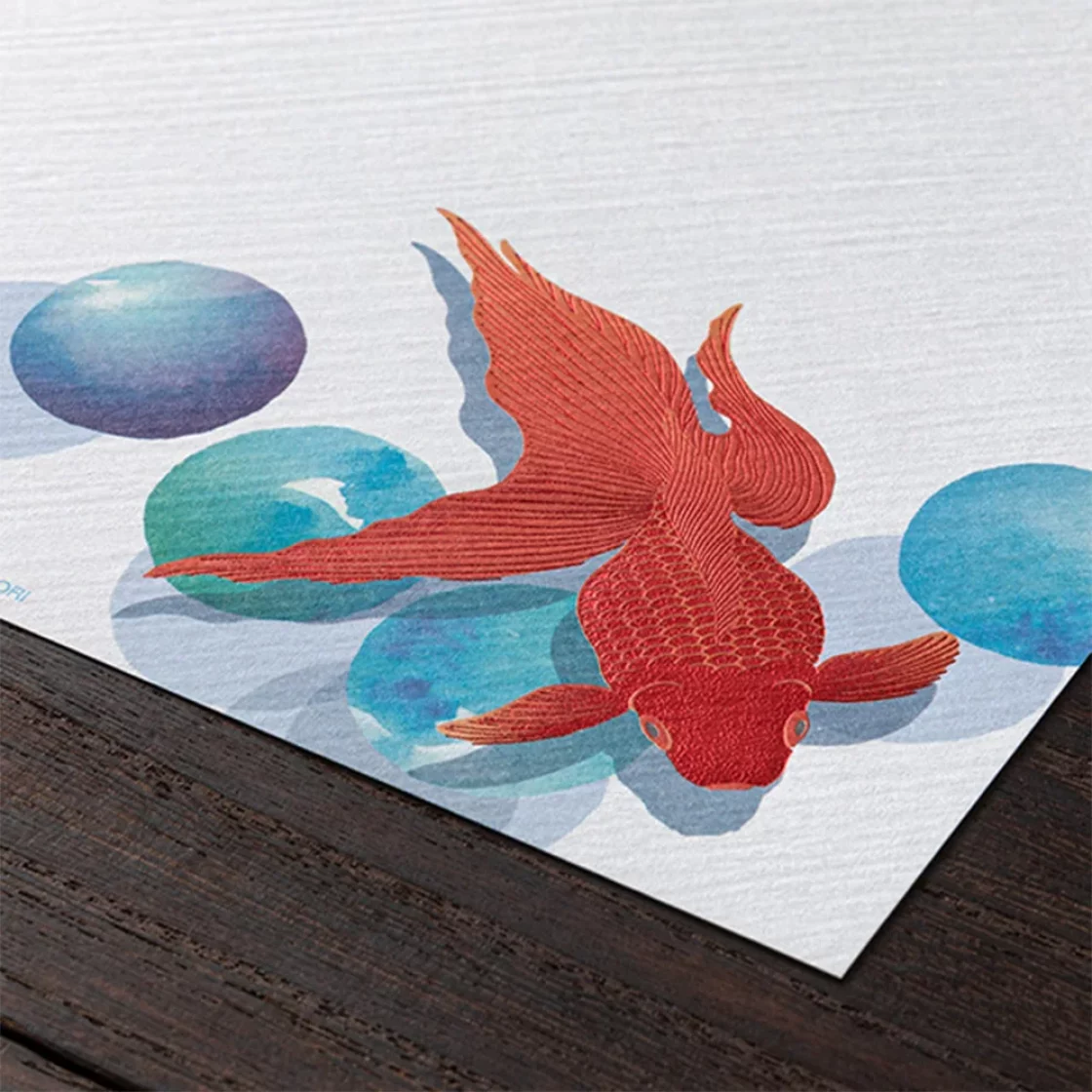 52.1 Marble and Goldfish Letter Pad * Midori