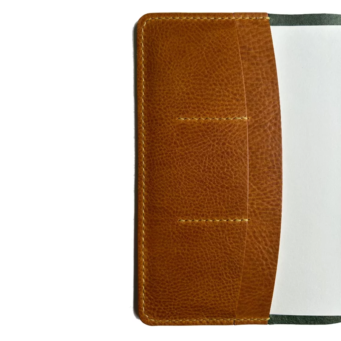 54. Moss green/Saffron A5 Leather book cover * Kron