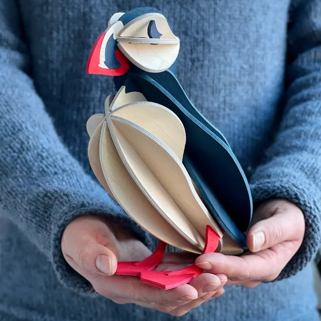 67. Puffin Blue * 3D Puzzle Card * Lovi 10 cm