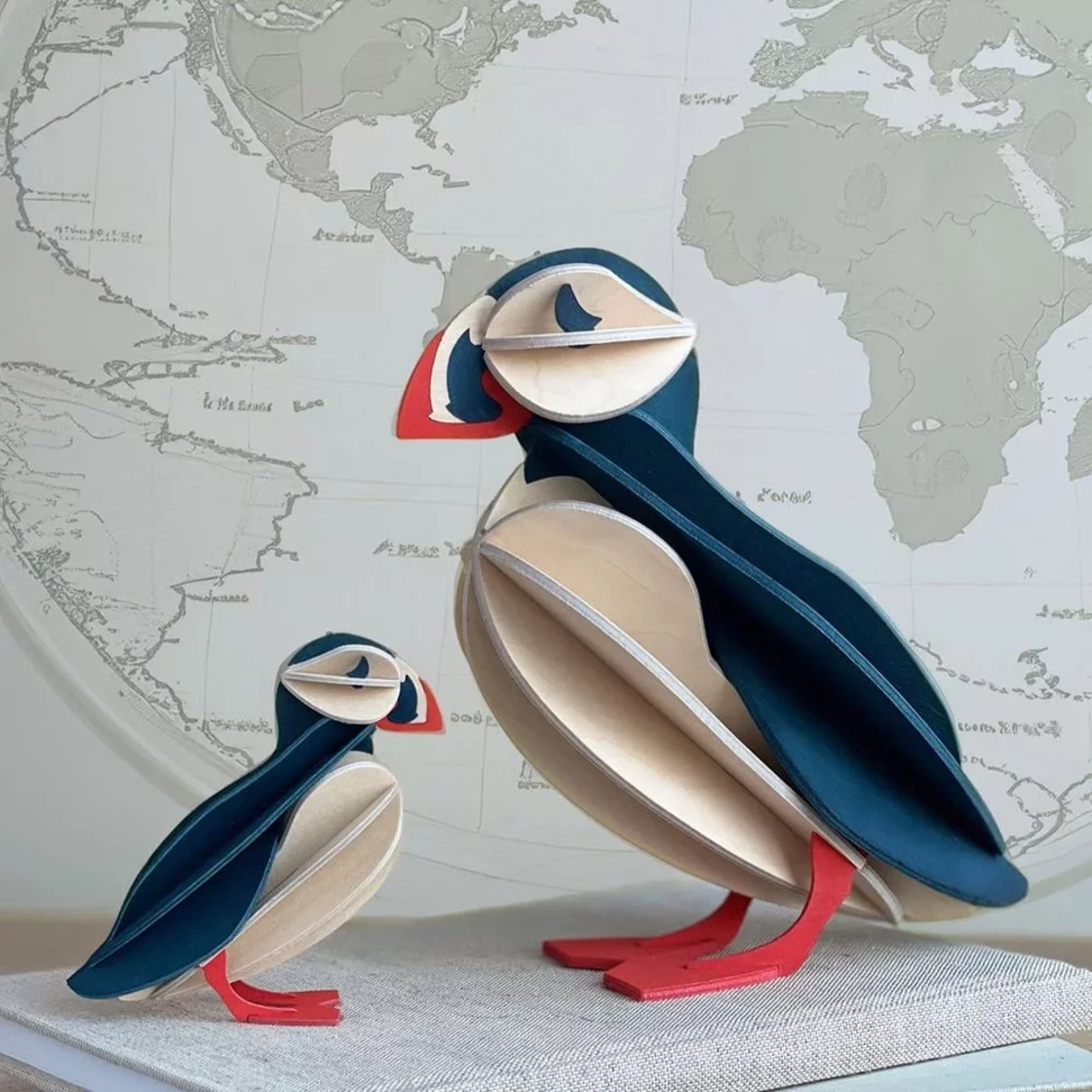 67. Puffin Blue * 3D Puzzle Card * Lovi 10 cm