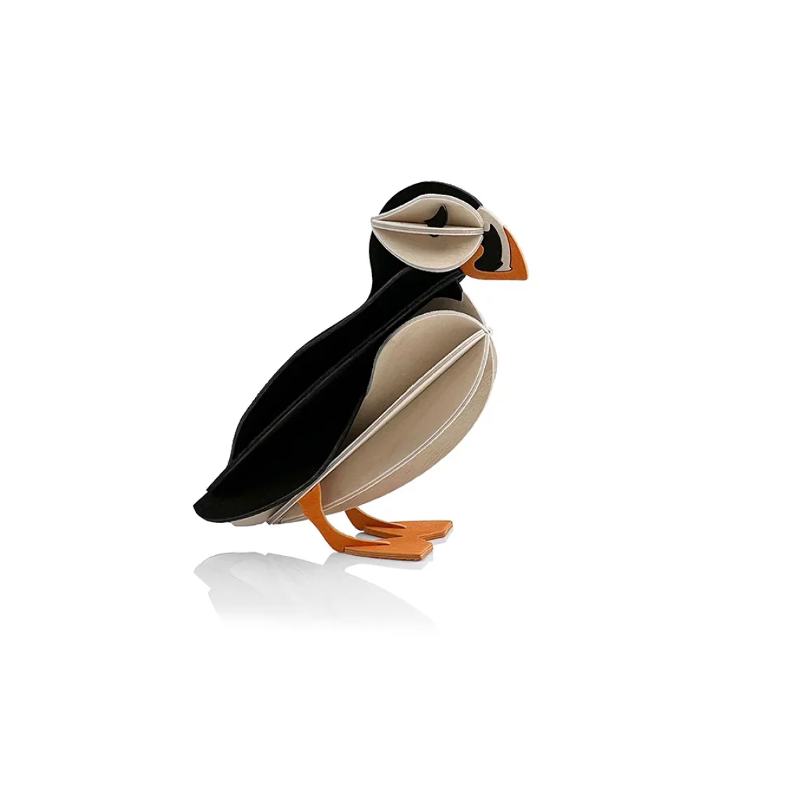 66. Puffin Black * 3D puzzle card * LOVI