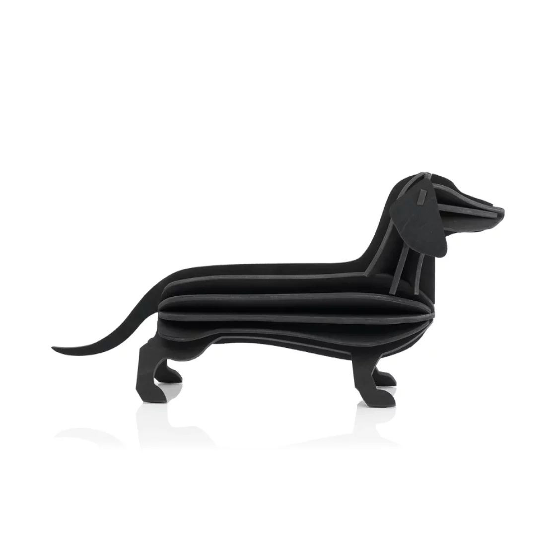 74. Dachshund Large Black * 3D puzzle card * LOVI
