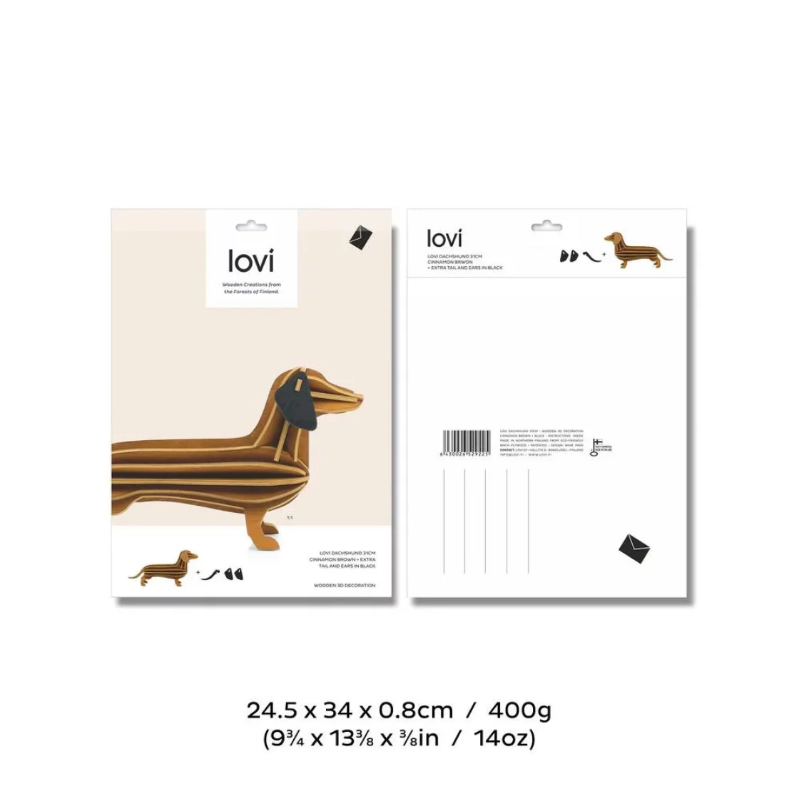 75. Dachshund large Cinnamon * 3D puzzel kaart * LOVI