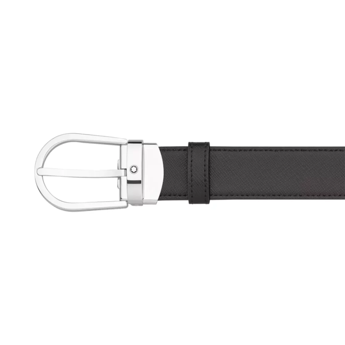 Belt 30mm Black/Brown Saffiano Horseshoe Buckle * 113834 * Montblanc
