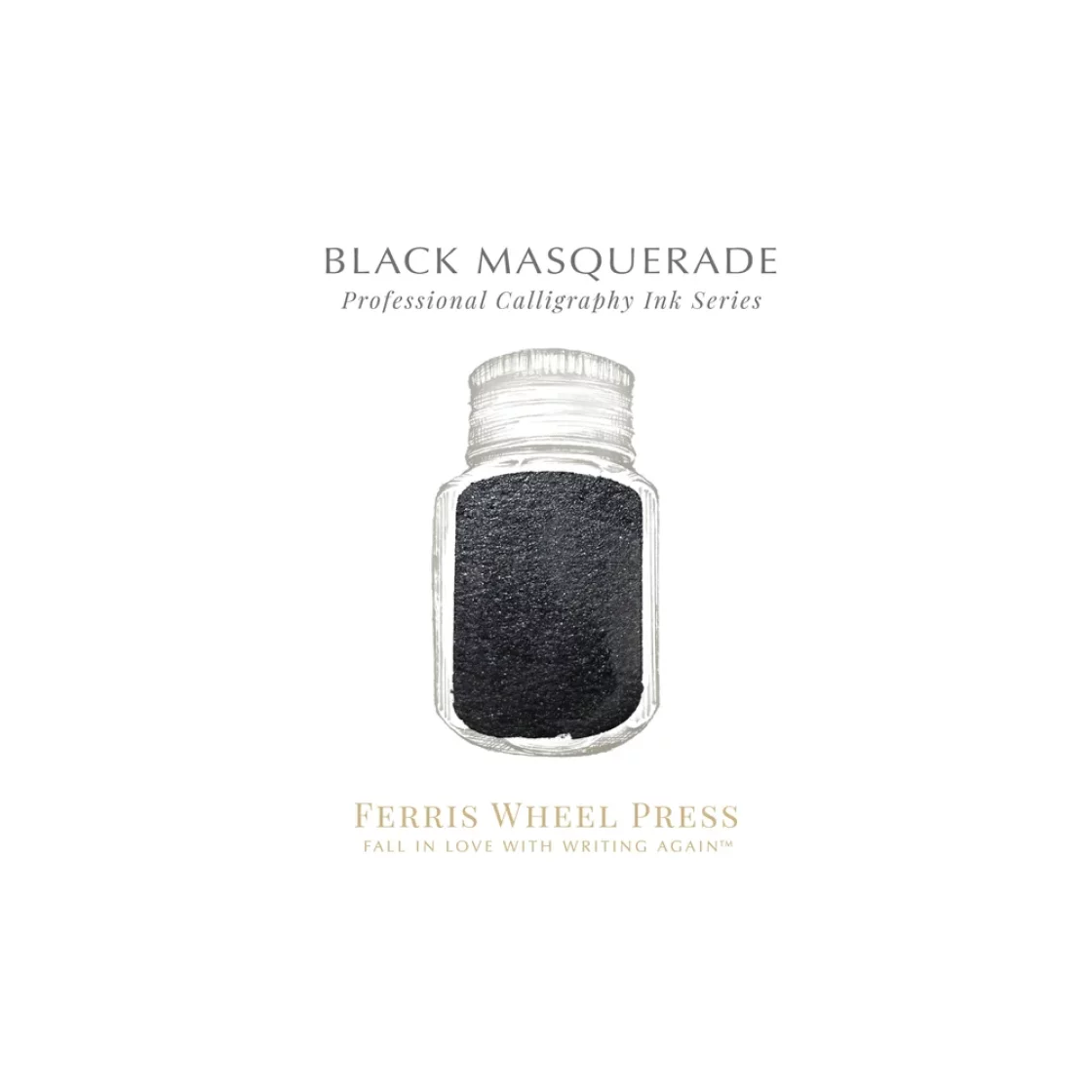 Black Masquerade, calligraphy ink 28ml * Ferris Wheel Press