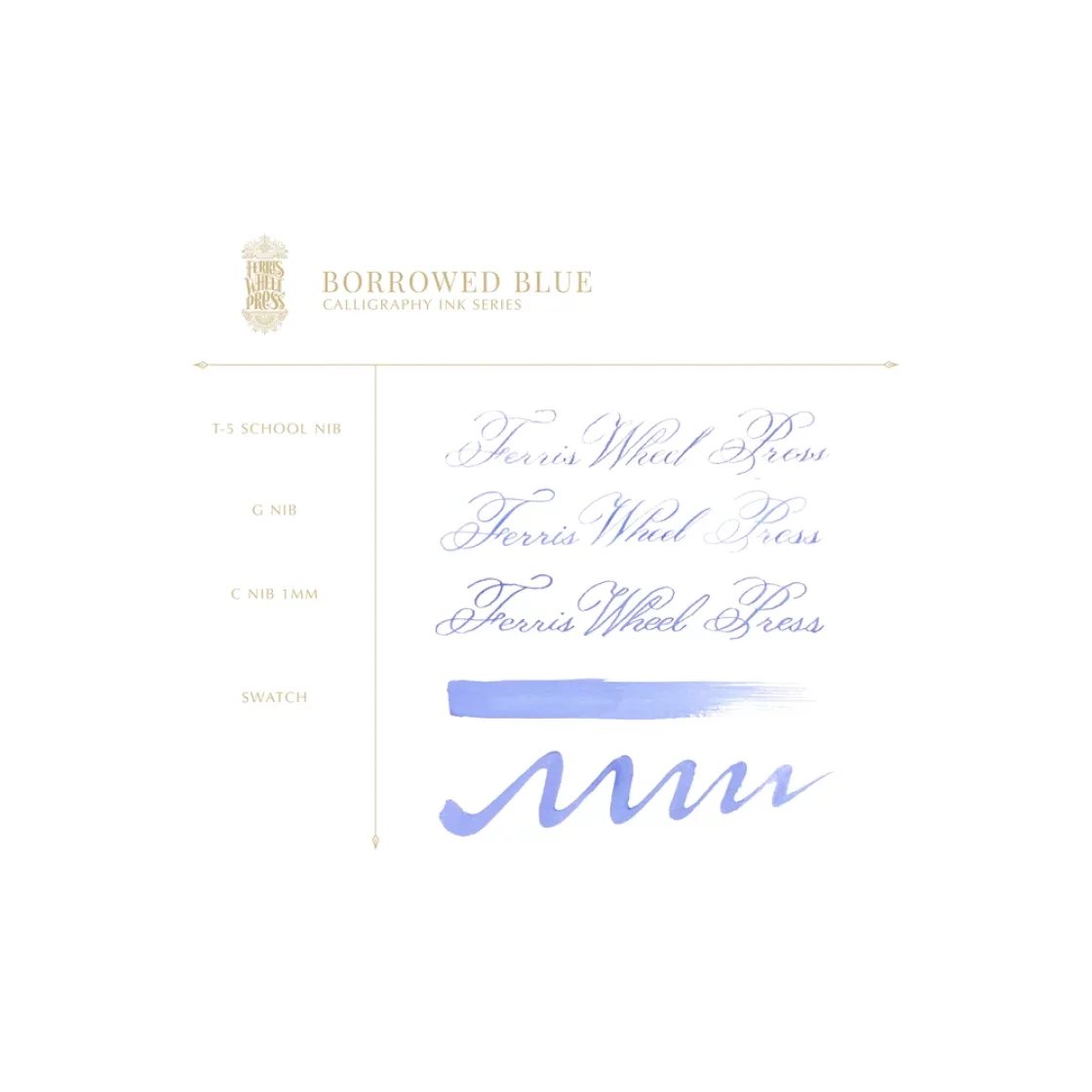 Borrowed blue, calligraphy ink 28ml * Ferris Wheel Press