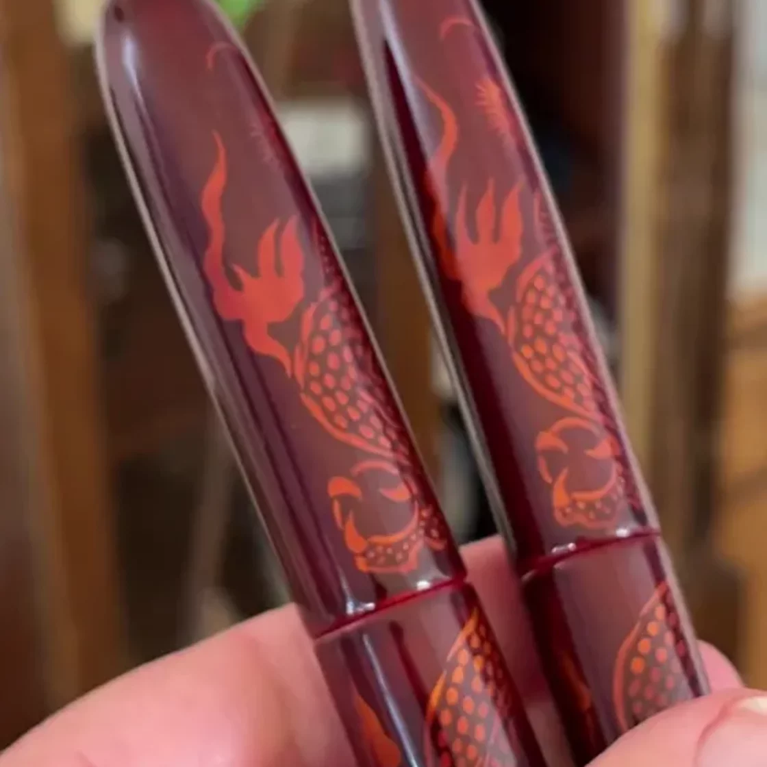 CP17. Red Ascending Dragon Cigar 17mm fountain pen * Nakaya Tamesukashi