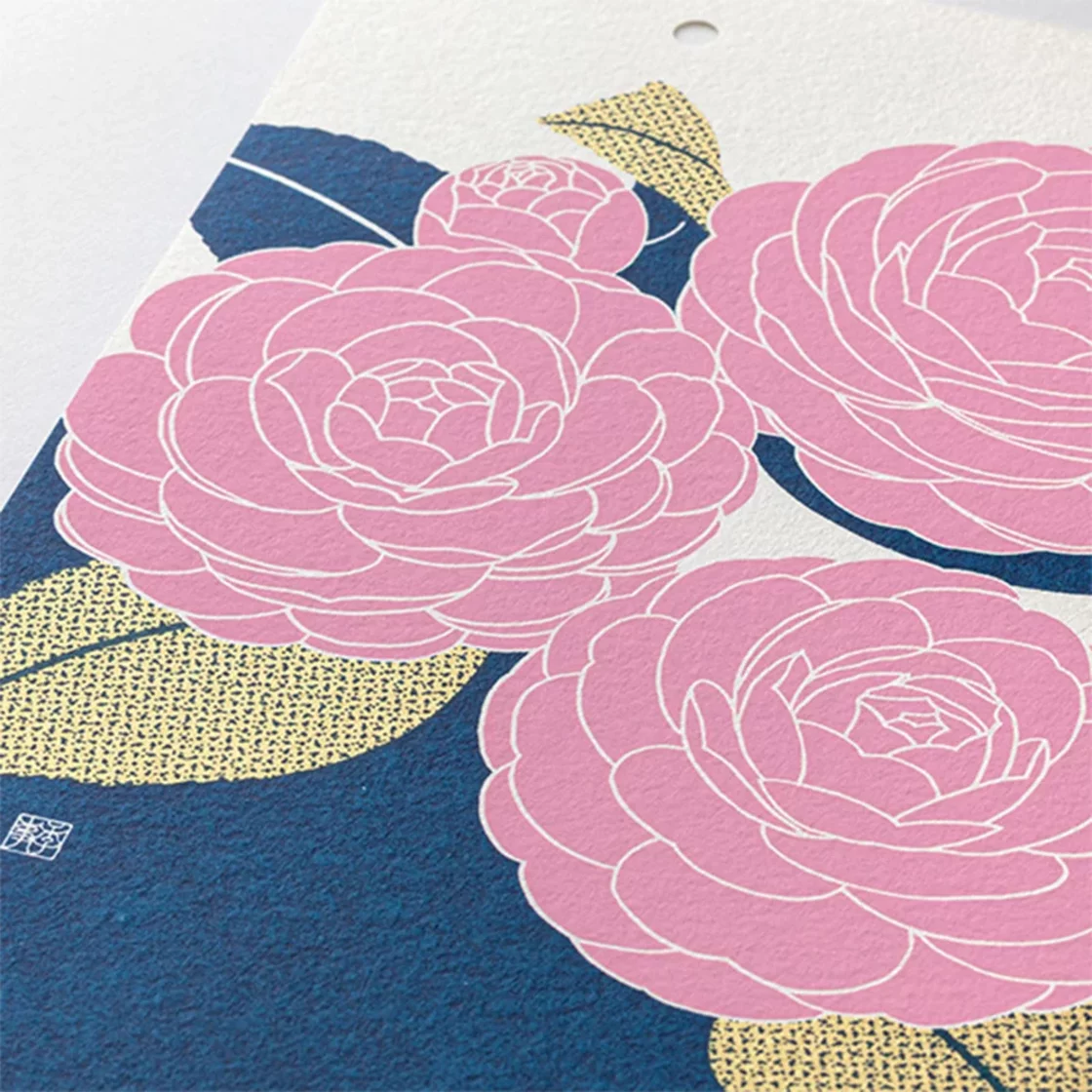 Flower Japanese wall calendar 2027 Small, Echizen Paper * Midori