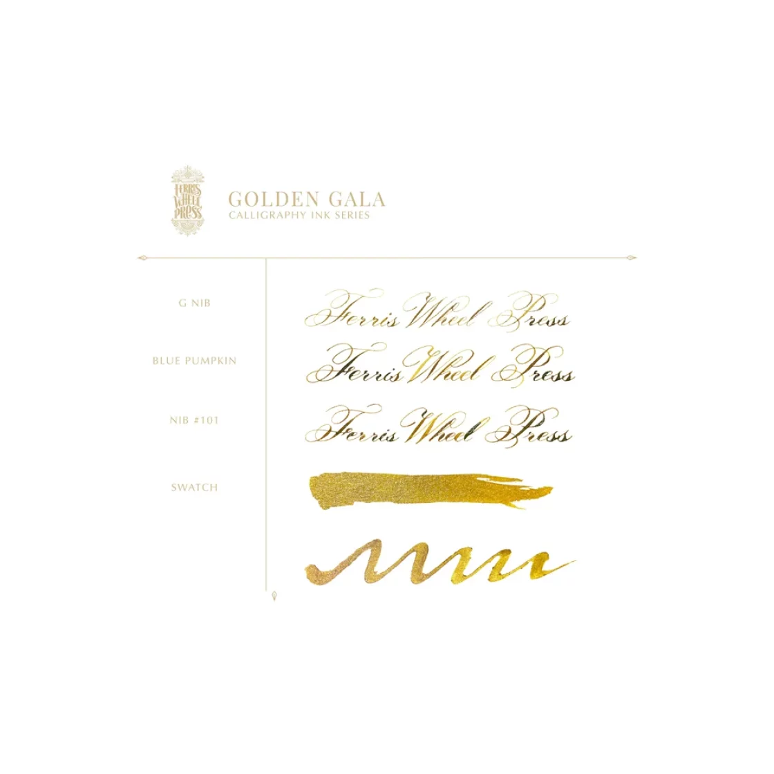 Golden gala, calligraphy ink 28ml * Ferris Wheel Press