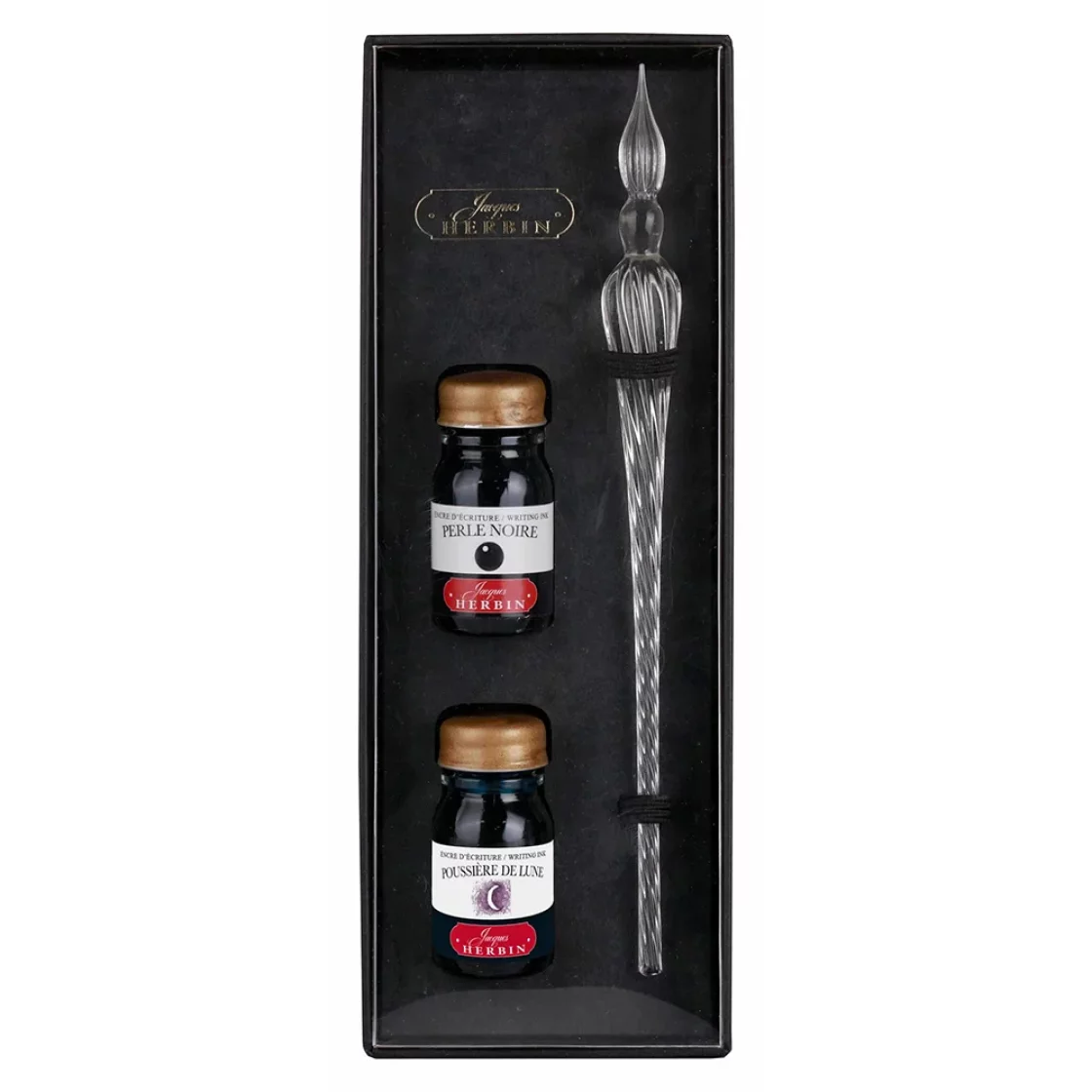 HG21. Inkset With Glasspen, Perle Noire * J. Herbin