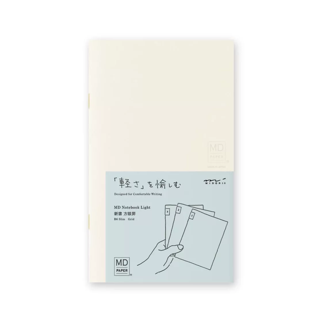 MD Light B6, tri-pack notebooks, grid * Midori