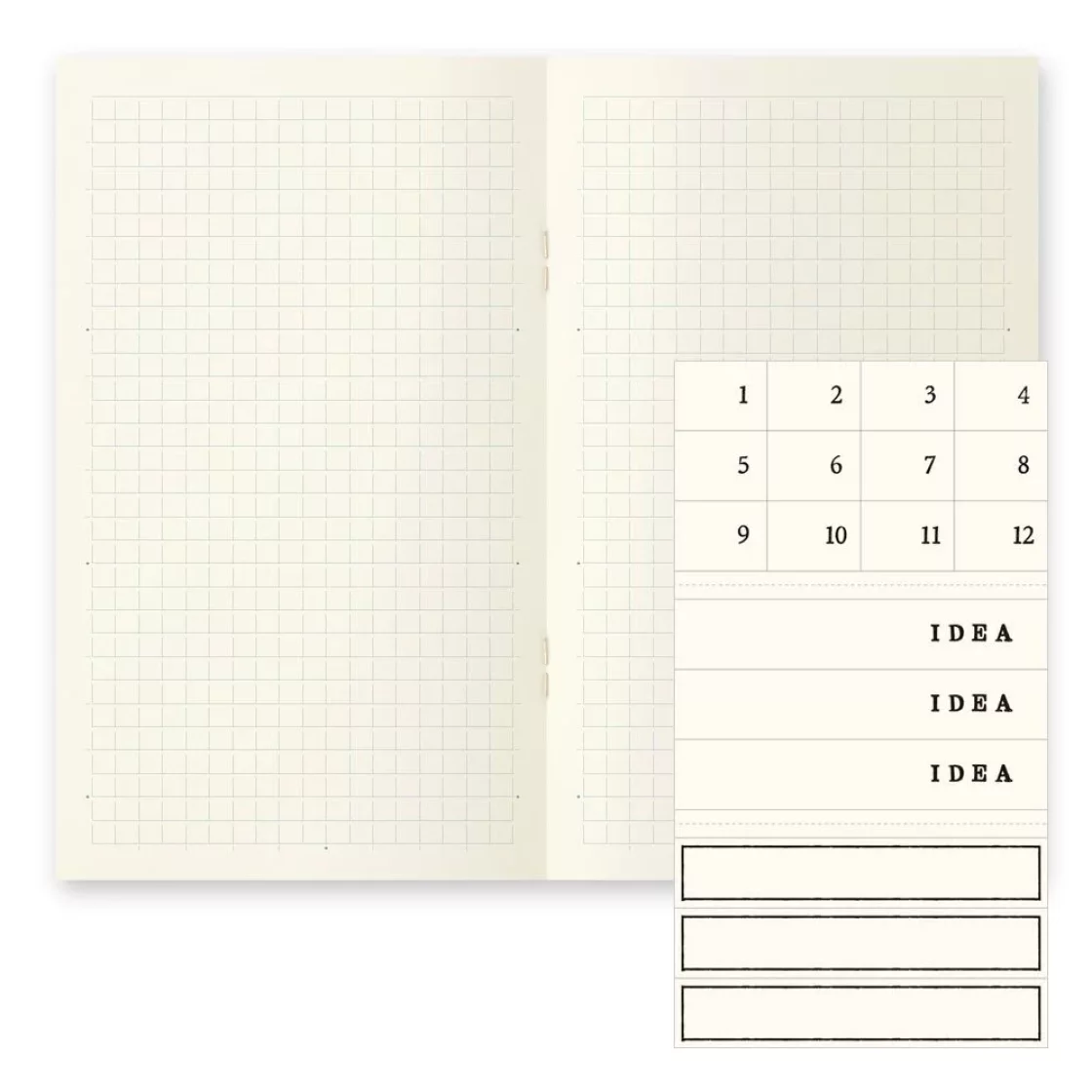 MD Light B6, tri-pack notebooks, grid * Midori