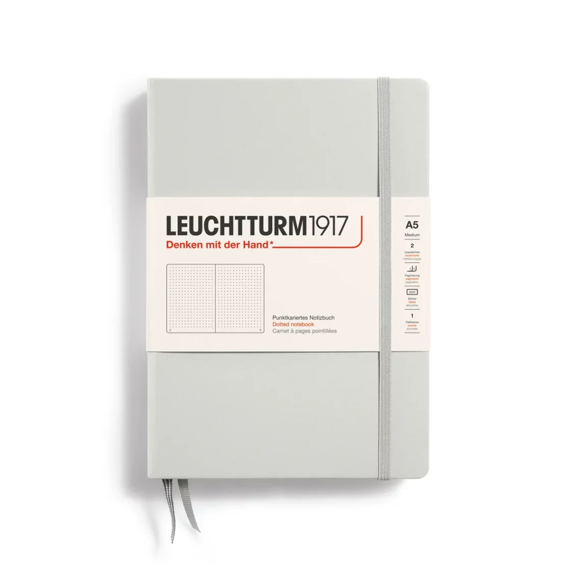 Notebook A5, Hardcover, Light Grey, Dot * Leuchtturm1917
