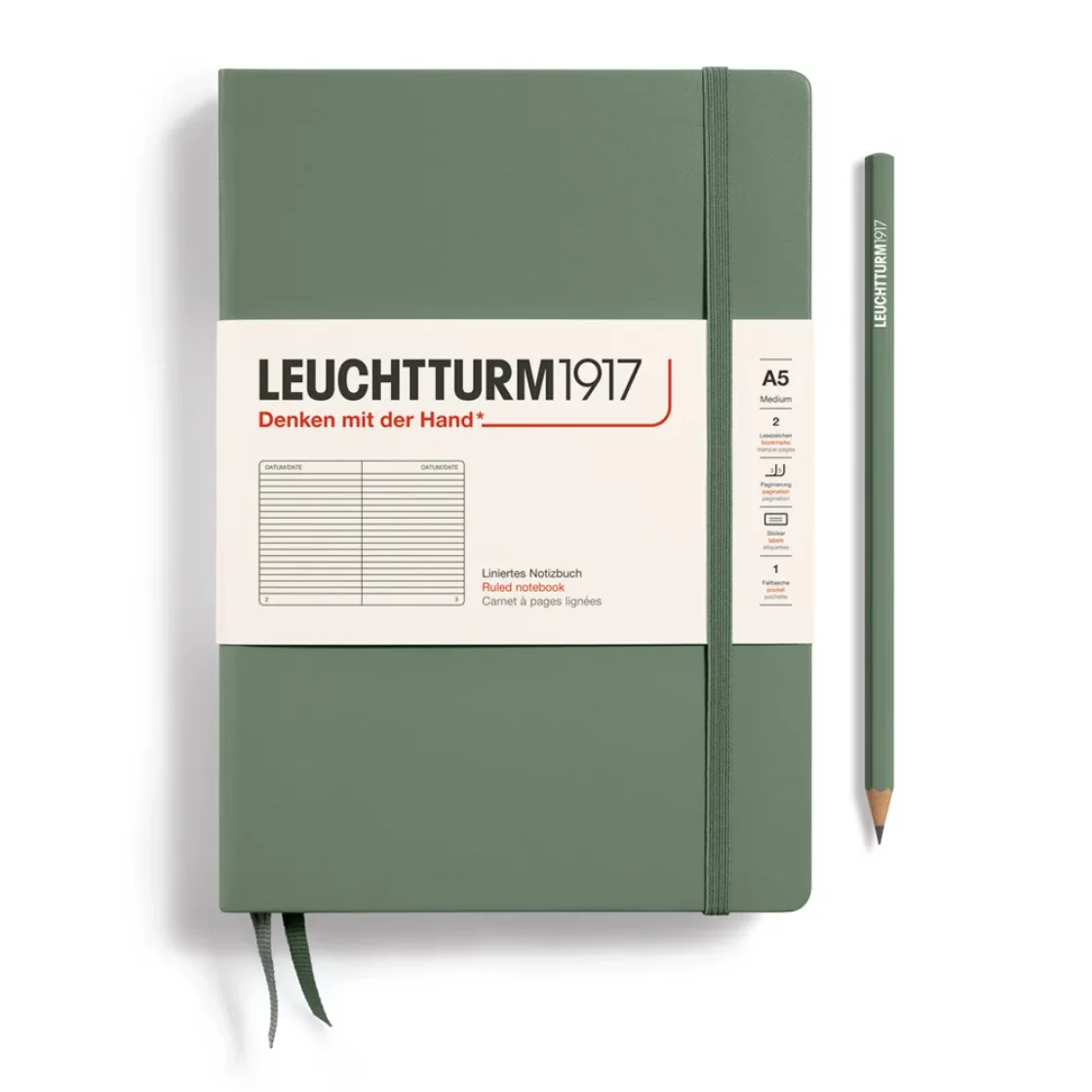 Notebook A5, Hardcover, Olive * Leuchtturm1917
