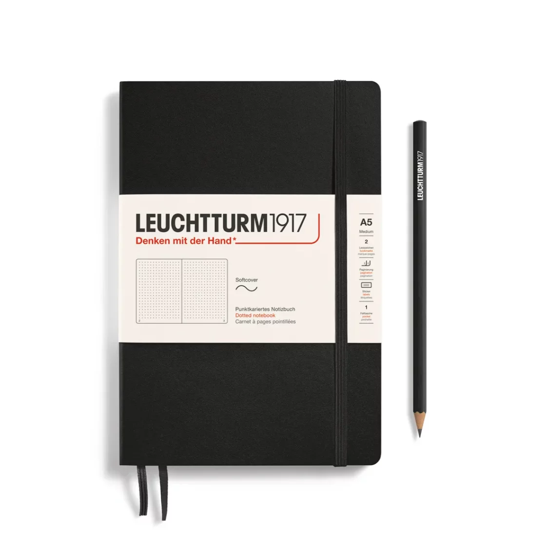 Notebook A5, Softcover, Black * Leuchtturm1917 dotgrid