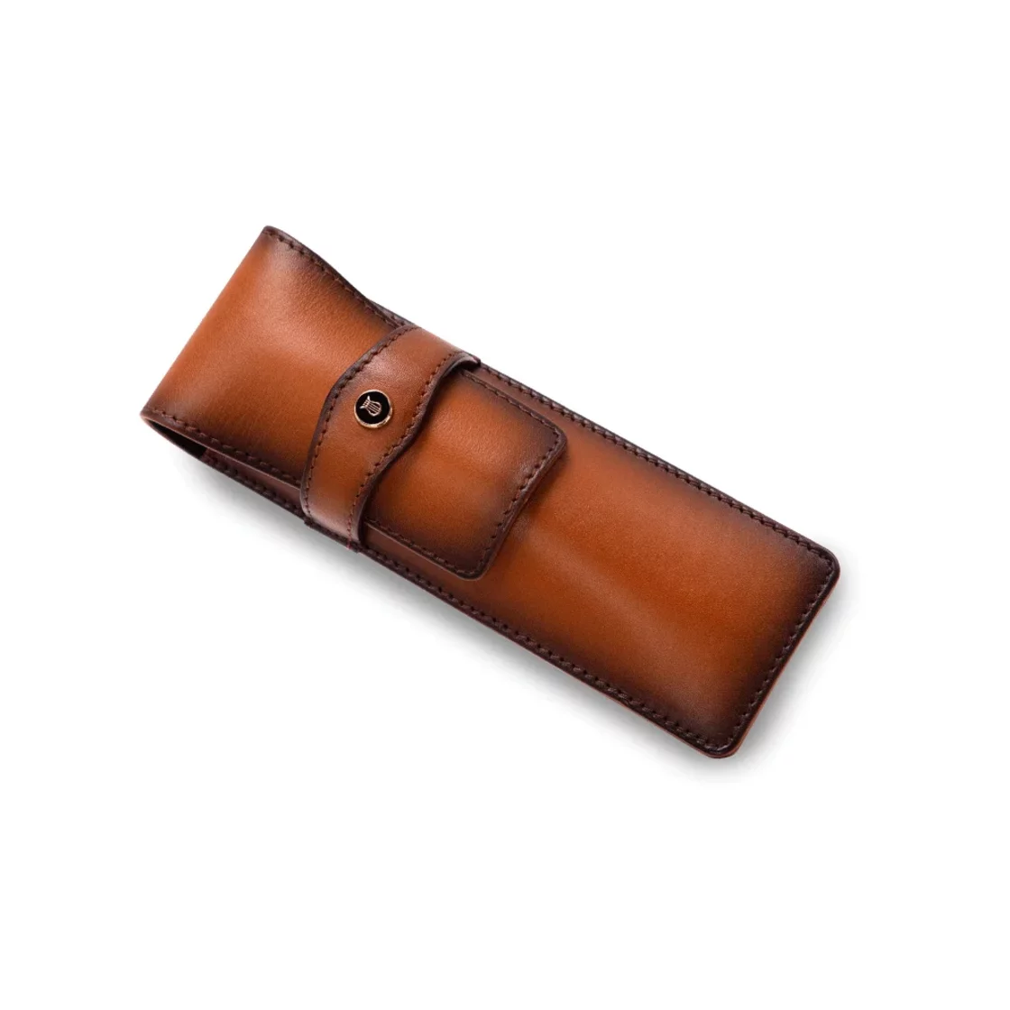 L01. Lapis Bard Double Pen Pouch, Cognac