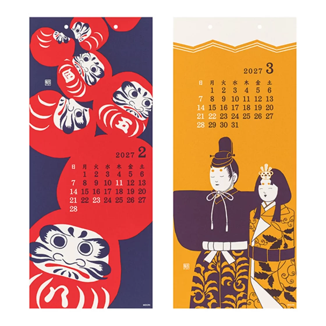 Seasonal Tradition Japanese wandkalender 2027 Large, Echizen Paper * Midori