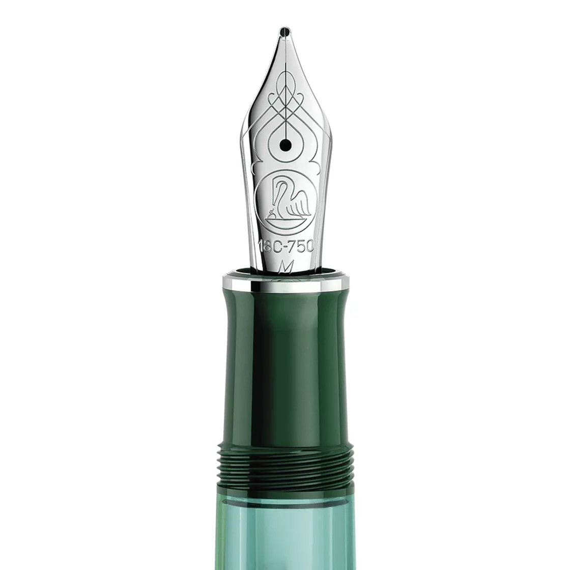 Souverän M815 Metal Striped Green Fountain Pen * Pelikan Special Edition EF