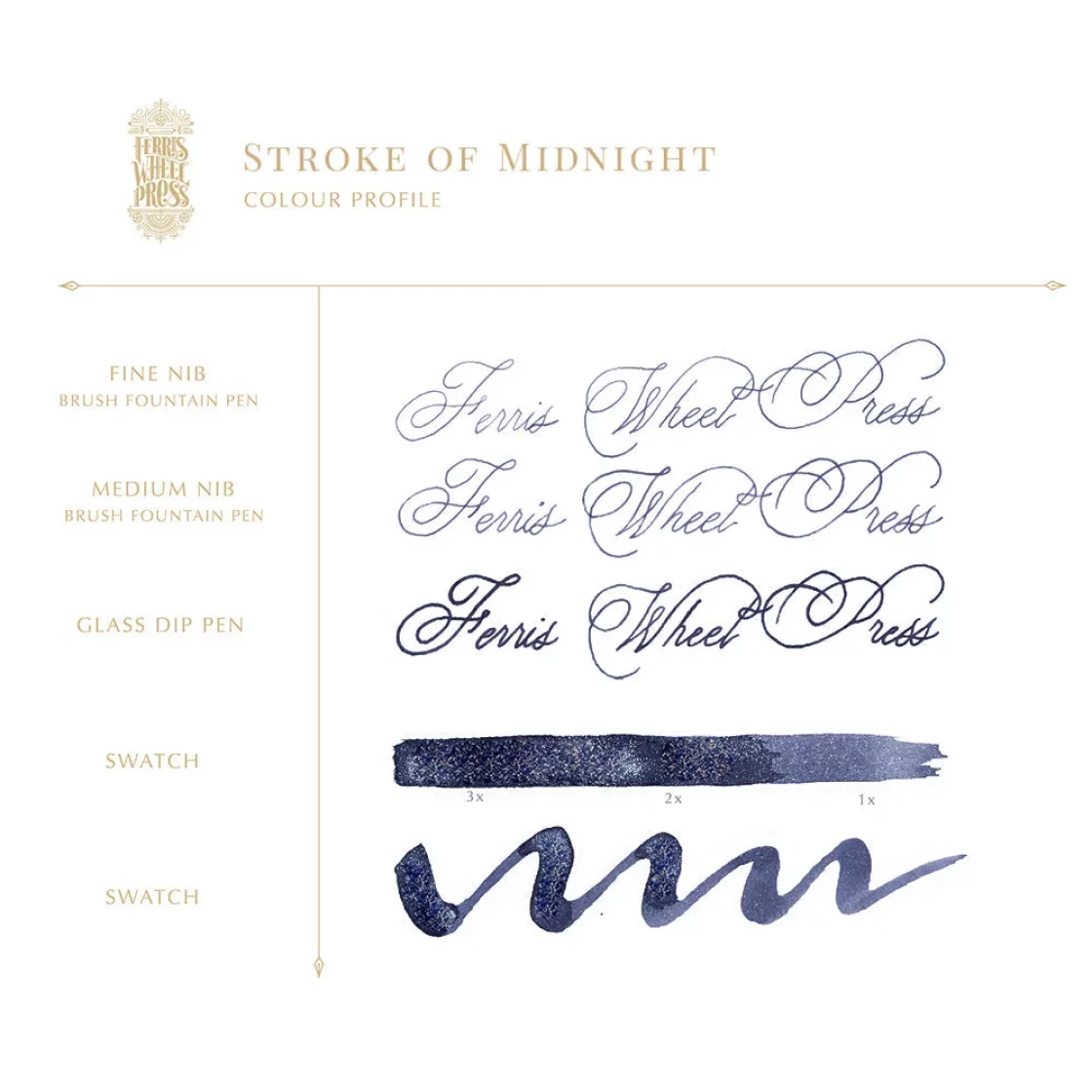 Stroke Of Midnight, ink 38ml * Ferris Wheel Press