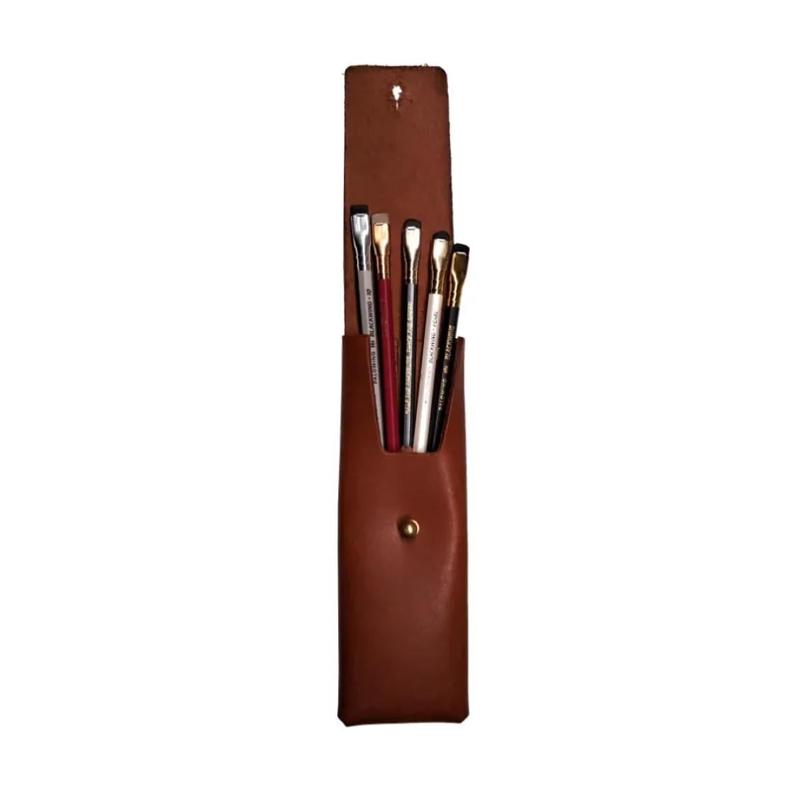The Charcoal Leather Pencil Case Brown * Galen Leather
