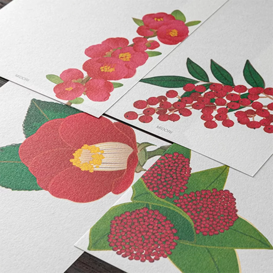 75.3 Red Winter Message Pad * Midori