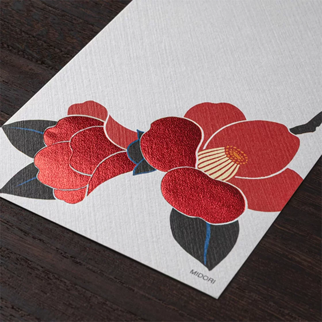 76.3 Red Camelia Message Pad * Midori
